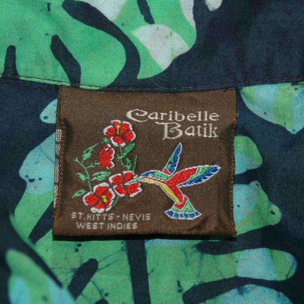 Caribelle Batik Men's Shirt L Hawaiian Caribbean Tropical Vintage - Picture 3 of 7